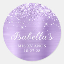 Lavanda Brillante con Holograma Mis XV Años