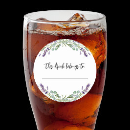 Pegatina Redonda Lavanda de bodas a la que pertenece esta bebida