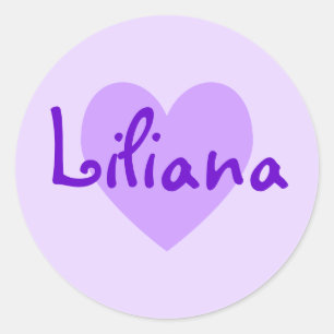 Pegatina Redonda Lavanda de corazón morado de personalizable