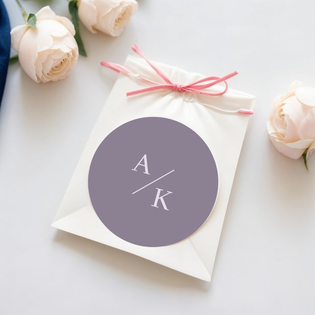 Pegatina Redonda Lavanda floral elegante (Subido por el creador)