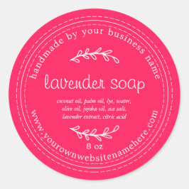 Pegatina Redonda Lavanda Rusa Hecha A Mano Soap Diva Rosa