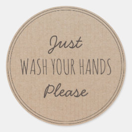 Pegatina Redonda Lávate las manos, por favor | Permanecer en casa