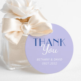 Pegatina Redonda Lavender Blue Fun Typography Boda Gracias