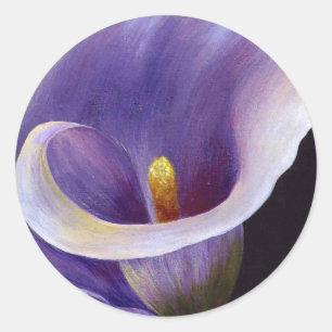 Pegatina Redonda Lavender Calla Lily