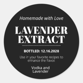 Pegatina Redonda Lavender Extract Modern Label Sticker ZEX_001i