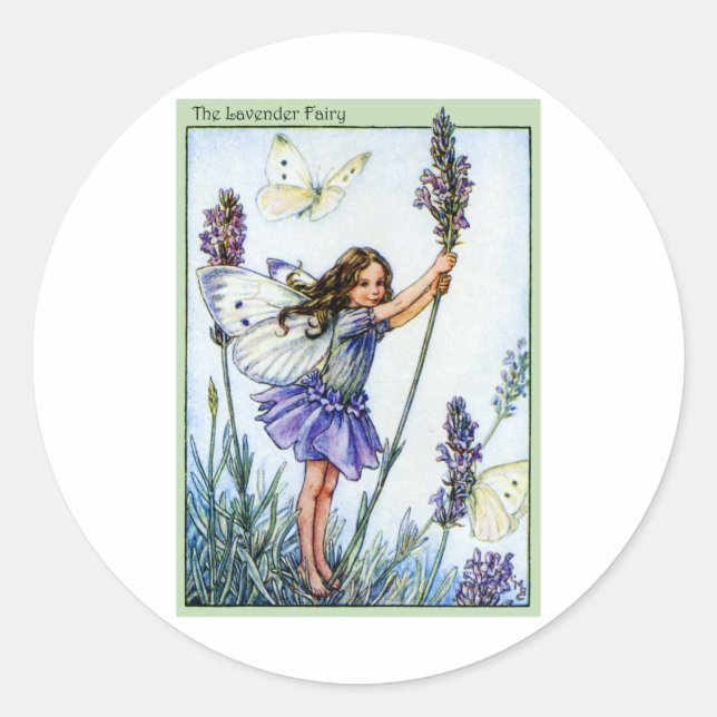Pegatina Redonda Lavender Fairy (Anverso)