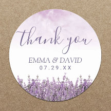 Lavender Floral Elegante Boda Gracias