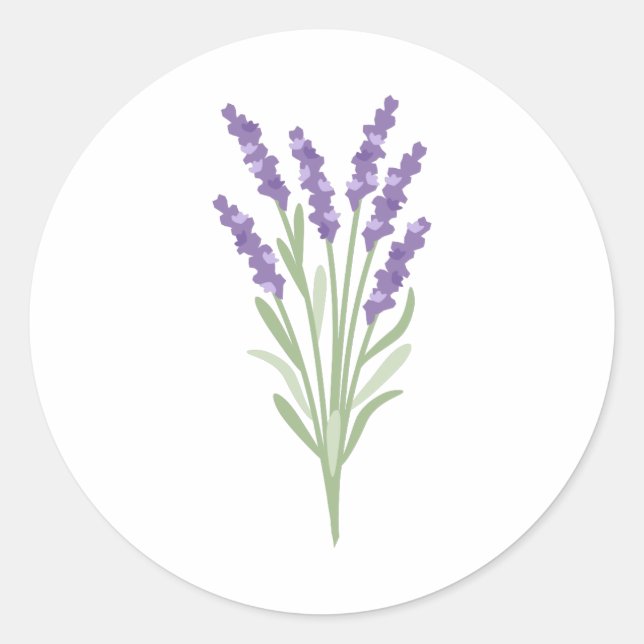 Pegatina Redonda Lavender Herb (Anverso)