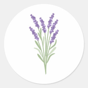 Pegatina Redonda Lavender Herb