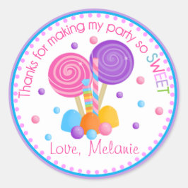 Pegatina Redonda Lavender Light Blue Sweet Shop Favor de Cumpleaños