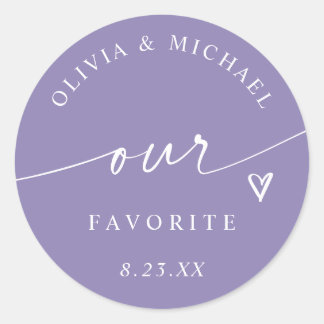 Pegatina Redonda Lavender Our Favorite Wedding Treat Bag