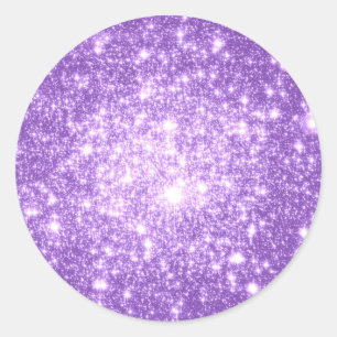 Pegatina Redonda Lavender Purple Stars