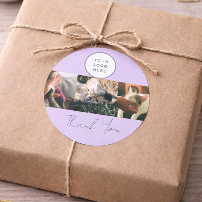 Pegatina Redonda Lavender Script Logo Photo Pet Care Thank You  (Subido por el creador)