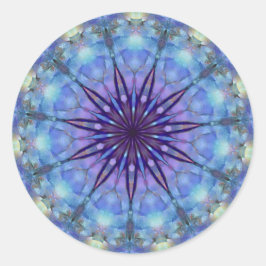 Pegatina Redonda Lavender Starburst Mandala Round Pegatinas
