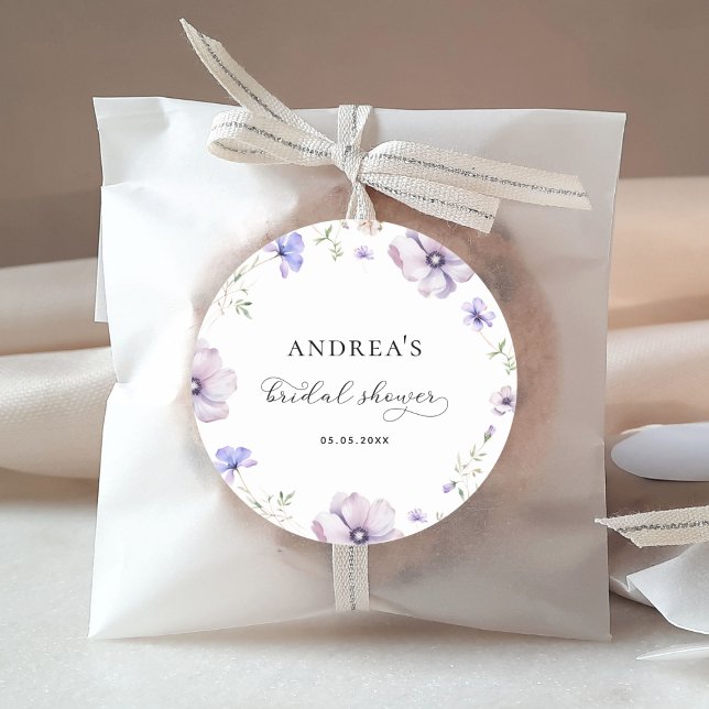 Pegatina Redonda Lavender Violet Purple Spring Floral Brillante (Subido por el creador)