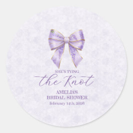 Pegatina Redonda Lavender Wisteria Ribbon – Japanese-Inspired