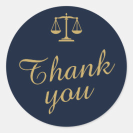 Pegatina Redonda Law Graduate Scales of Justice Envelope Seals