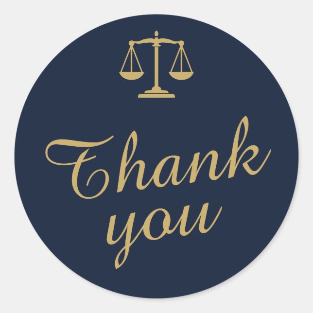 Pegatina Redonda Law Graduate Scales of Justice Envelope Seals (Anverso)