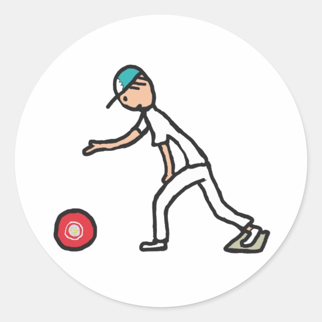 Pegatina Redonda Lawn Bowls (Anverso)