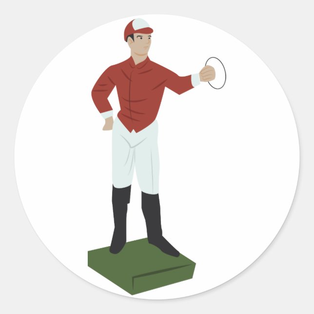 Pegatina Redonda Lawn Jockey (Anverso)