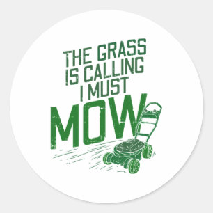 Pegatina Redonda Lawn Mower