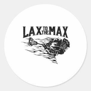 Pegatina Redonda Lax A La Camiseta Max Lacrosse Para El Reproductor