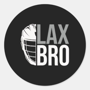 Pegatina Redonda Lax Bro Funny Lacrosse Player Boy Kids