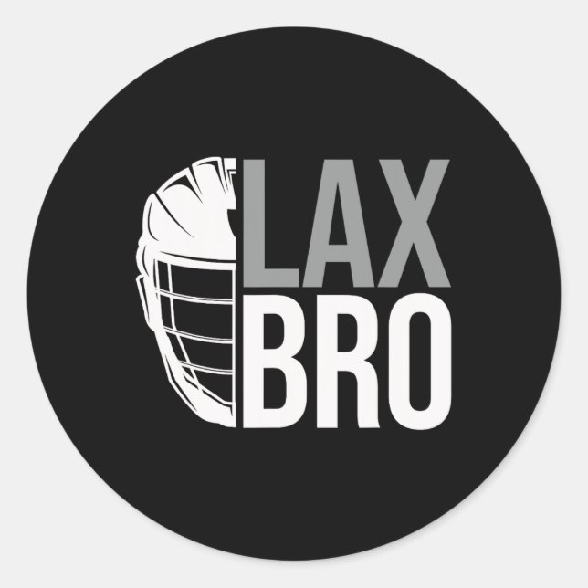Pegatina Redonda Lax Bro Funny Lacrosse Player Boy Kids (Anverso)