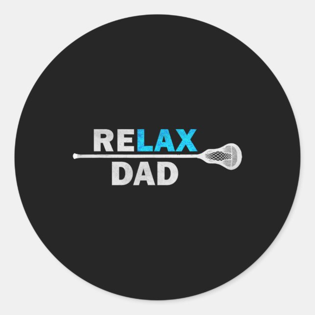 Pegatina Redonda Lax Dad Lacrosse (Anverso)