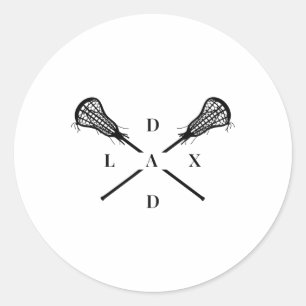 Pegatina Redonda Lax Dad Mens Lacrosse Shirt Para Lacrosse Player 1