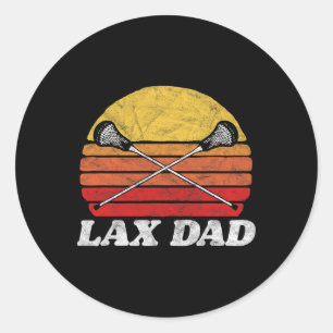 Pegatina Redonda Lax Dad Vintage X cruza Lacrosse Sticks 80s Suns