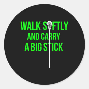 Pegatina Redonda Lax De Defensa Neon Lacrosse