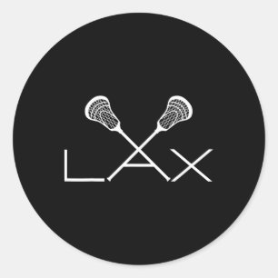 Pegatina Redonda Lax Lacrosse Stick Shirt Para Lacrosse Player