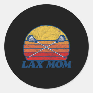 Pegatina Redonda Lax Mom Vintage X Crossed Lacrosse Sticks 80s Suns