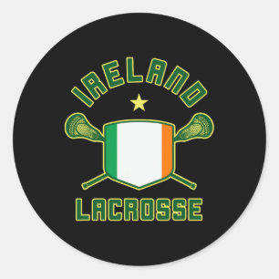 Pegatina Redonda Lax Tee irlandés - Lacrosse Shirt de Irlanda