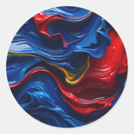 Pegatina Redonda Layers Upon Layers Of Paint