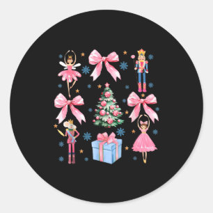 Pegatina Redonda Lazo Coqueto Navidad Cascanueces Ballet Festivo M
