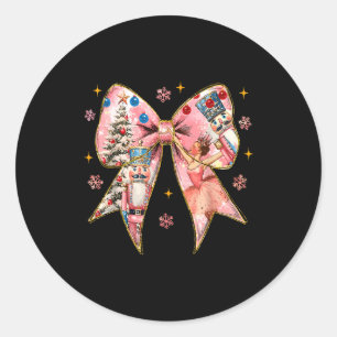Pegatina Redonda Lazo Coqueto Navidad Cascanueces Ballet Festivo M