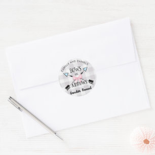Pegatina Redonda Lazos o Flechas de Revelación de Género para Baby
