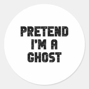 Pegatina Redonda Lazy Easy Pretende que soy un fantasma Fiesta cost