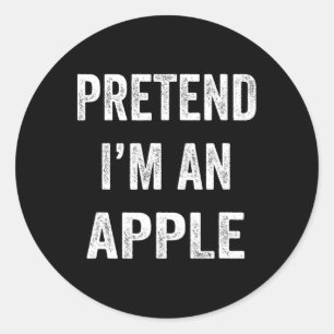 Pegatina Redonda Lazy Halloween Finge soy Apple Funny Halloween C