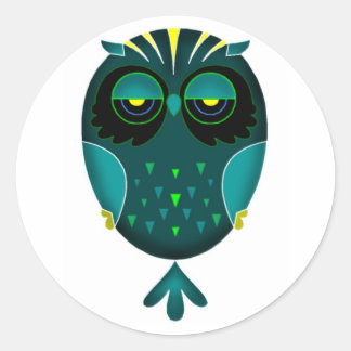 Pegatina Redonda Lazy Owl