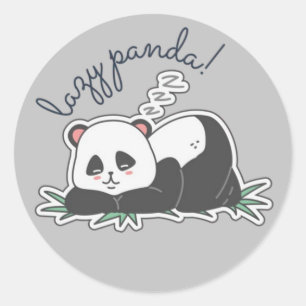 Pegatina Redonda Lazy Panda