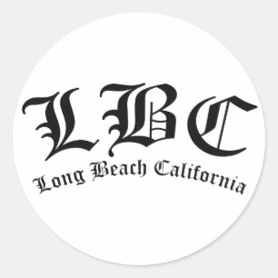Pegatina Redonda LBC Long Beach California