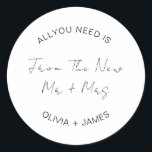 Pegatina Redonda Le Deseo Riches Del Nuevo Sr.   Sra. Boda<br><div class="desc">Le Deseo Riches Del Nuevo Sr.   Sra. Boda Clásica Pegatina Redonda</div>