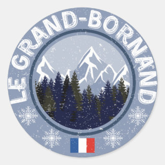 Pegatina Redonda Le Grand-Bornand Station de Ski