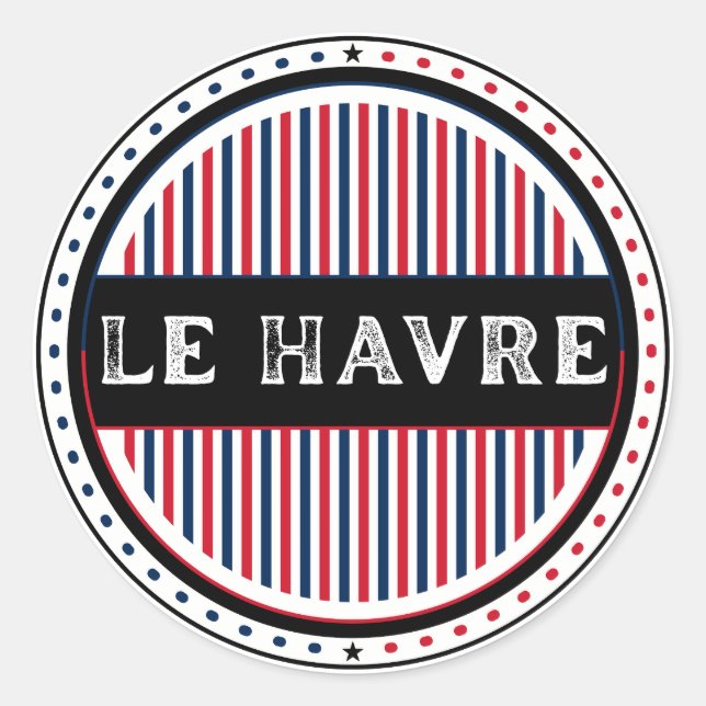 Pegatina Redonda Le Havre City Pride Emblem – French Identity (Anverso)
