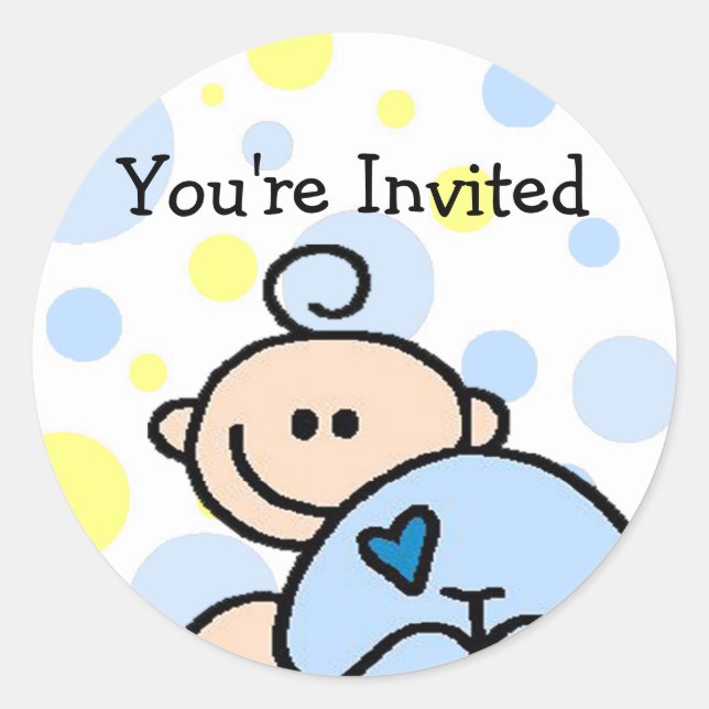 Pegatina Redonda Le invitan OH (Anverso)