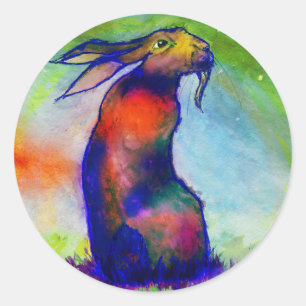 Pegatina Redonda -Le Lièvre Sauvage-