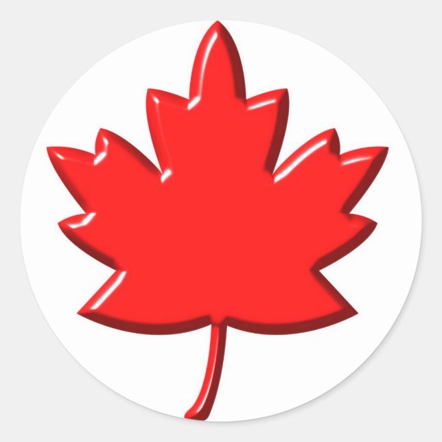 Pegatina Redonda Leaf canadiense (Anverso)